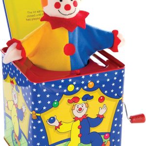 Schylling Jester Jack in the Box - Classic Children's Musical Toy - Colorful and Durable Tin Box with Silly Jester Plush - Age 18 months and Up