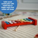 Schylling Wooden Xylophone - Colorful Kids Instrument - Includes Wooden Mallets and Embossed Metal Keys - Ages 3 and Up