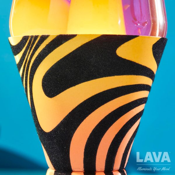 Lava? Lamp - 14.5'' Groovy Gradient Flocked Base - The Original Motion Light - Yellow Wax and Purple Liquid - Item #2015