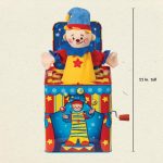Schylling Silly Circus Jack in the Box - Classic Children's Musical Toy - Colorful Embossed Tin Box and Friendly Plush - Age 18 months and Up